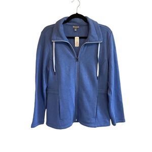 NWT T By Talbots  Full Zip Sweatshirt Blue Size Medium